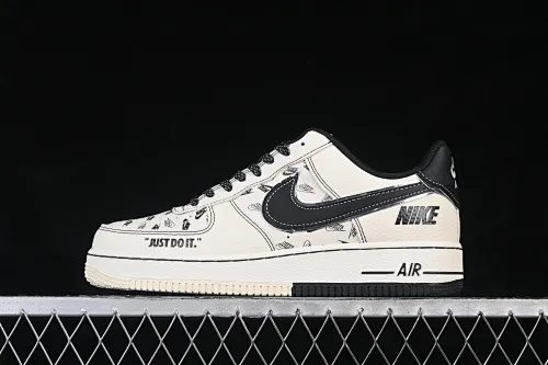 All Categories Nk Air Force 1 Air Force Series Nk Air Force 1 Low Air Force Low Nike Air Force 1'07 Low Silver Beige Black Print Air Force One Low Casual Shoes DF0188-109